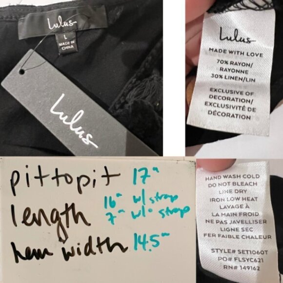 LULUS Black Tassel One-Shoulder Crop Top Size L - Picture 7 of 8